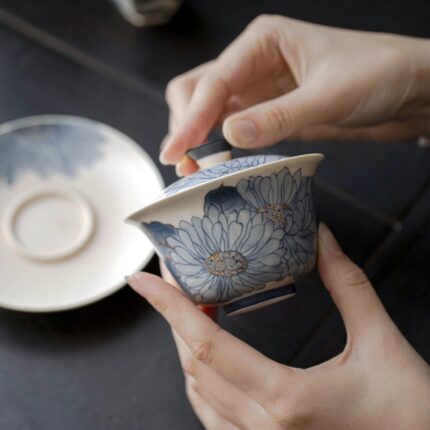 Hand-Painted Sunflower Gaiwan