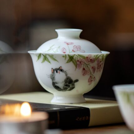 Ragdoll Cat Motif Small Gaiwan 85ml
