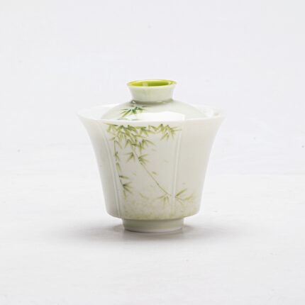 Lush Green Bamboo Hand-Painted Gaiwan